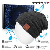 Bluetooth Beanie Hat, Winter Music Cap with HD Stereo Headset Wireless Headphones, Bluetooth Cable Knit Beanie for Sports, Built-in Mic Washable