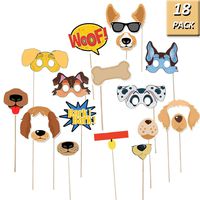 OuMuaMua Puppy Dog Party Costume Props - 18 Pack Dog Photo Booth Props for Dog Themed Birthday Party Decorations