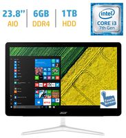 Newest Acer Aspire Z24 All-in-One 23.8-inch Touchscreen FHD 1080p Display Desktop PC (Intel Core i3-7100T Processor, 6GB DDR4 SDRAM, 1TB HDD, DVD-RW, Keyboard & Mouse, Windows 10-Silver)