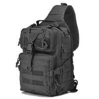 Tactical Sling Bag Pack Military Rover Shoulder Sling Backpack EDC Molle Assault Range Bags Day Pack with Tactical USA Flag Patch