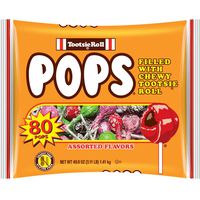 Tootsie Pops Original Assorted Flavors With Chocolatey Center, 80Count Giveaway Bag, Peanut Free, Gluten Free