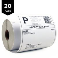 Buhbo DYMO 4XL Compatible 4" x 6" Shipping Label 1744907, White (20 Pack / 220 Labels Per Roll)