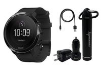 Suunto 3 Fitness Multisport Watch with Heart Rate Monitor and Wearable4U Power Pack Bundle (All Black)