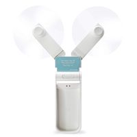 Ronessy Travel Fan Hand Fan Personal Fan Mini Handheld Fan Battery Operated Rechargeable Portable Hiking Fan Red (Dual Head, White)