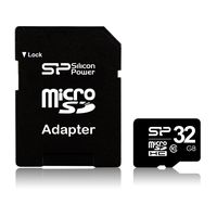 Silicon Power 32GB MicroSDHC Class 10 Memory Card with SD Adapter (SP032GBSTH010V10-SP)