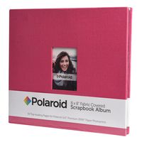 8"x8" Cloth Covered Scrapbook Photo Album w/Front Picture Window For Fuji Instax Mini 9, 26, 8, 7 Instant Camera Projects - Red