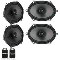 Kicker Speaker Bundle - Two Pairs of Kicker 6x8 Inch KS-Series Speakers 44KSC6804