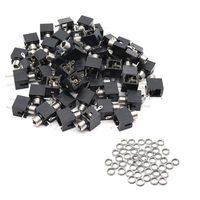 Mecion PCB Panel Mount 3 Pin Audio Socket Connector 3.5mm Stereo Jack with Nuts 50 Pcs