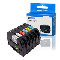 SuperInk 6 Pack 12mm Laminated Label Tape Combo Set TZe-131 TZe-231 TZe-431 TZe-531 TZe-631 TZe-731 Compatible Brother P-Touch Label Maker 0.47 Inch x 26.2 Feet (12mm x 8M)
