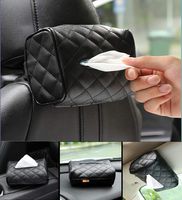 aooyaoo Car Tissue Holder-Sun Visor Napkin Holder-Car Visor Tissue Holder,PU Leather Backseat Tissue Case Holder for Car,Vehicle,Black