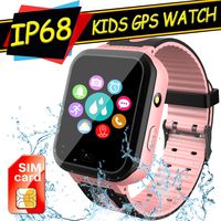 Kids Smart Watch GPS Tracker, Waterproof Boys Girls Smartwatch with SIM Card,SOS Alarm Clock Flashlight Digital Wrist Watch Phone for Kids Age 3-12 Electronic Learning Toy Birthday Xmas Gift (Pink)