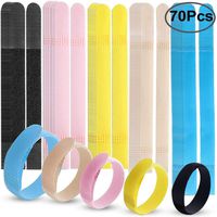 Outee 70 Pcs Cable Straps Cable Ties Reusable 11/6/5 Inch 5 Colors Fastening Wire Organizer Cord Rope Holder for Home Office