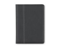 Blue Sky Professional Padfolio, 5" x 8", Black Leather-Like Textured Cover, Paper Notepad Included