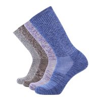 EnerWear 4 Pack Women's Merino Wool Outdoor Hiking Trail Crew Sock (US Shoe Size 4-10½, Light Grey/Blue/Multi)