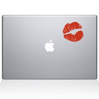 The Decal Guru Kissy Lips MacBook Decal Vinyl Sticker - 13" MacBook Air - Orange (1114-MAC-13A-P)