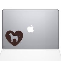 The Decal Guru Heart Labrador Retriever Decal Vinyl Sticker, 13" MacBook Air, Brown (1604-MAC-13A-BRO)
