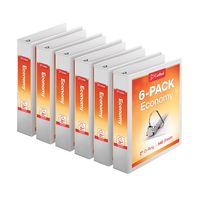 Cardinal by TOPS Products Economy Value ClearVue 2-Inch Slant-D Ring Binders, 540 Sheet Capacity, White, Case of 6 Binders (90761)