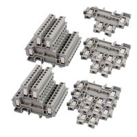 uxcell 25Pcs MBKKB2.5 DIN Rail Mount Double-Level Terminal Block 500V 2.5mm2 Cable Gray