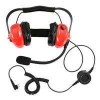 Bommeow BHDH50-RD-M1A Muff Covered Noise Isolating Headset for Motorola XU1100 XU2100 CLS1110 Bearcom Radio in Red