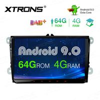 XTRONS 9 Inch Android 9.0 Car Stereo Radio Player Octa Core 4G RAM 64G ROM GPS Navigation Multi-Touch Screen Head Unit Supports Screen Mirroring WiFi OBD2 DVR TPMS for VW Volkswagen EOS Passat Golf