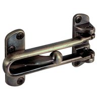 Defender Security U 9899 Prime-Line Swing Bar Lock, 3-7/8 in H X 2-1/2 in W, Die Cast, 3-7/8", Antique Brass