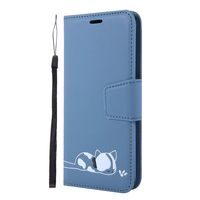 Lomogo Leather Wallet Case for Huawei Y7 2019/Y7 Pro 2019 with Stand Feature Card Holder Magnetic Closure, Shockproof Flip Case Cover for Huawei Y7 Prime 2019 - LOGHU050273 Blue
