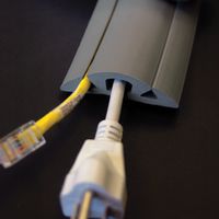 UT Wire 15-Feet Cord Protector with 3-Channels for Floor, 15ft, Gray