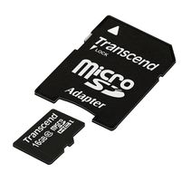 Transcend Information 16GB microSDHC Class 10 Memory Card with Adapter (TS16GUSDHC10E)