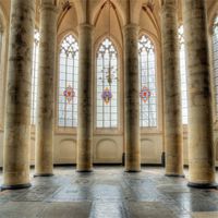 Lfeey 8x8ft Ancient Mediaeval Church Interior Backdrop Holland Place of Worship Stone Arch Cathedral Pillar Catholicism Abbey Column Corridor Photography Background Photo Studio Props