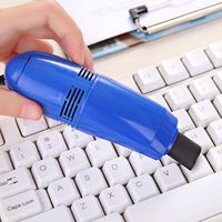 Computer Keyboard Cleaner Mini Vacuum USB Rechargeable Cleaning Brush Dust Collector for PC Laptop Printer Camera (Blue)