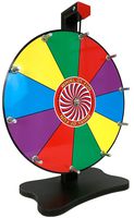 Whirl of Fun Prize Wheel 12 Inch-Tabletop Color Spinning Wheel with Stand, 10 Slots, Customize with Included Dry Erase Marker, Made in USA