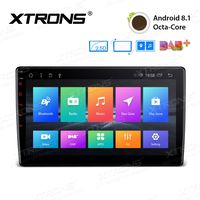 XTRONS 10.1" Android 8.1 32GB ROM + 2GB DDR3 RAM Octa-Core Rotatable Face Panel 2.5D Curved Screen Car Stereo & Universal Single Din Stereo Fitting Cage