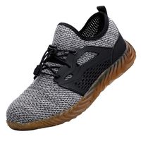 Cuekondy Steel Toe Work Shoes for Men - Safety Shoes Breathable Lightweight Casual Outdoor Athletic Sports Sneaker(Gray, US:11-11.5)