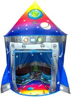 Rocket Ship Play Tent Playhouse | Unique Space and Planet Design for Indoor and Outdoor Fun, Imaginative Games & Gift | Foldable Playhouse Toy + Carry Bag for Boys & Girls | by Imagenius Toys