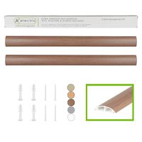 TV Cord Cover Wall Floor Cable Raceway Natural Walnut Cable Concealer Cable Management Wire Hider Kit for 2 Cables Organizer Self Adhesive Channel 50x12 mm Total Length 66 Inches