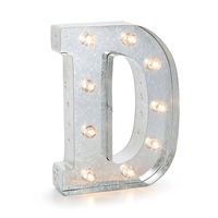 Darice Silver Metal Marquee Letter - D-9.87" Tall, Galvanized Finish