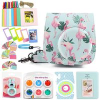 WOGOZAN Mini Camera Case Banana Leaf for Fujifilm Instax Mini 9 8 8+ Instant Film Camera Premium PU Leather