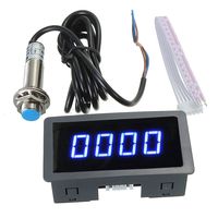 Funnytoday365 4 Digital Led Blue Tachometer Rpm Speed Meter+Hall Proximity Switch Sensor Npn