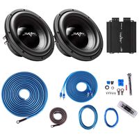 Skar Audio IX-10 D4 Dual 10" 400 Watt RMS Subwoofer Package with RP-350.1D Amplifier and 4 Gauge Amp Wiring Kit