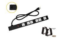 Opentron OT016063 Metal Surge Protector Power Strip Extension Cord 16 inches 6 Outlet 3 Feet Power Cord
