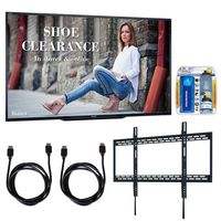 Sharp PN-LE901 90" Class 1920X1080 Commercial LCD HDTV Display w/Wall Mount Bundle Includes, Ultra Slim Low Profile Flat Wall Mount for 60-100 TVs, TV/LCD Screen Cleaning Kit and 2X HDMI Cable