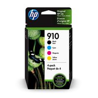 HP 910 | 4 Ink Cartridges | Black, Cyan, Magenta, Yellow | 3YL61AN, 3YL58AN, 3YL59AN, 3YL60AN