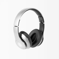 iJoy Matte Rechargeable Wireless Bluetooth Foldable Over Ear Headphones with Mic (SLV)