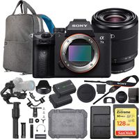 Sony a7III Full Frame Mirrorless Interchangeable Lens Camera with 28-70mm Bundle with DJI Ronin-S 3-Axis Gimbal Handheld Stabilizer Essentials Kit, 128GB Memory Card, Battery and Backpack and Charger