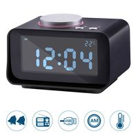 Lyker Digital Alarm Clock, FM Radio Clock, Loud Alarm Clock for Heavy Sleepers with Dual Alarm,AUX In,Dual USB Charging Ports,LCD Digit Display with Dimmer