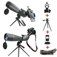USCAMEL 20-60 x 80mm HD Waterproof Spotting Scopes with Tripod, BAK4 Prism Scope for Bird Watching Stargazing Target Shooting Archery, with Phone Adapter, SLR Mount for Canon,Carrying Bag Kit