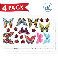 Window Clings，Colourful Non-Adhesive Stickers Decals to Prevent Bird Strikes on Window Glass - Set of 36 Butterflies & 36 Ladybird
