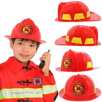 Kids Firefighter Hat | Fire Chief Helmet for Kids | Children's Fireman Helmet Costume Accessory | Fire Fighter Hard Plastic Hat | Deluxe Rigid Fireman Party Helmet | By Anapoliz
