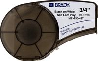 Brady Self-Laminating Vinyl Label Tape (M21-750-427) - Black on White, Translucent Tape - Compatible with BMP21-PLUS Label Printer - 14' Length.75" Width