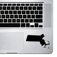 StickAny Palm Series Massachusetts MA Sticker for MacBook Pro, Chromebook, and Laptops (Black)